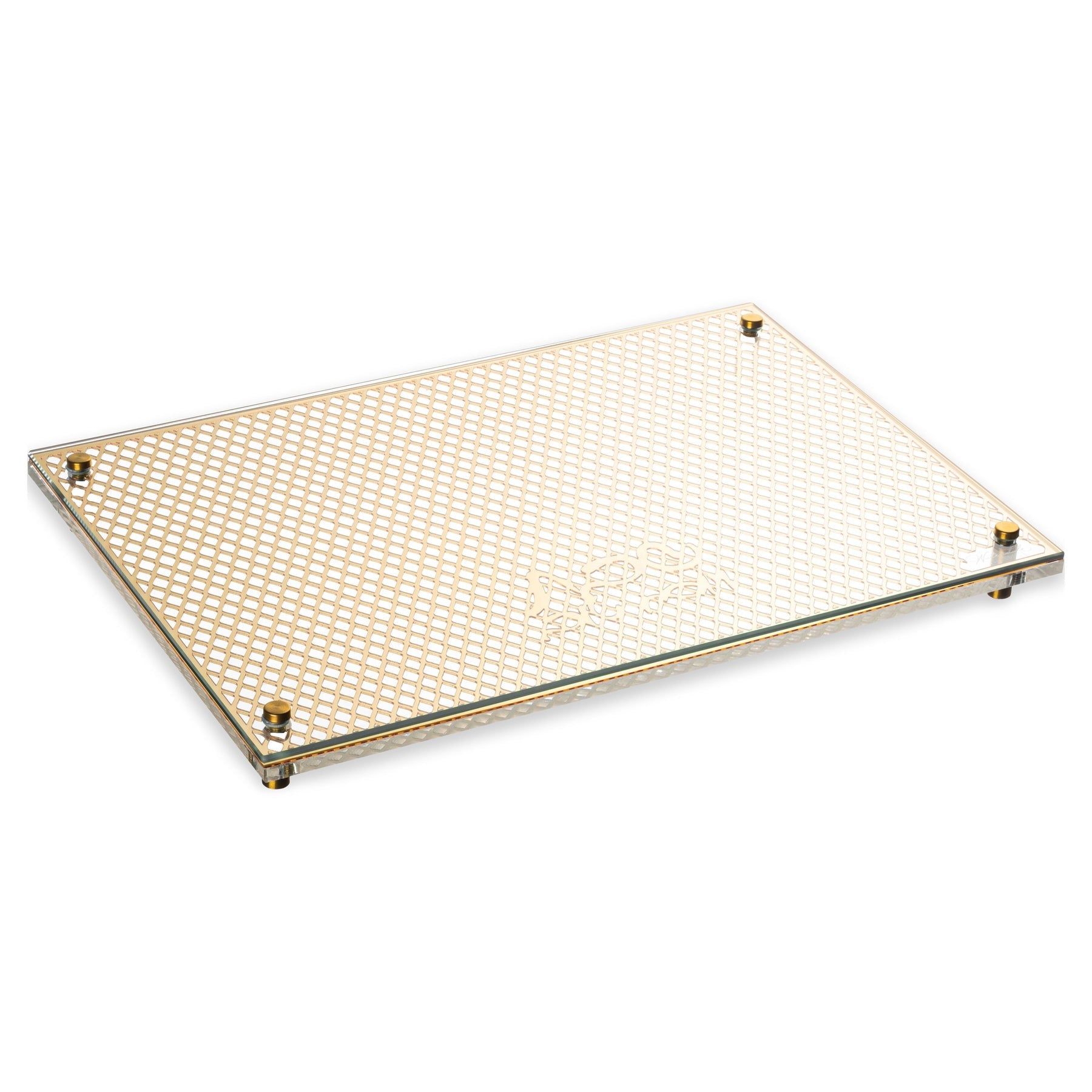 Challah Board Laser Cut White & Gold 11x16