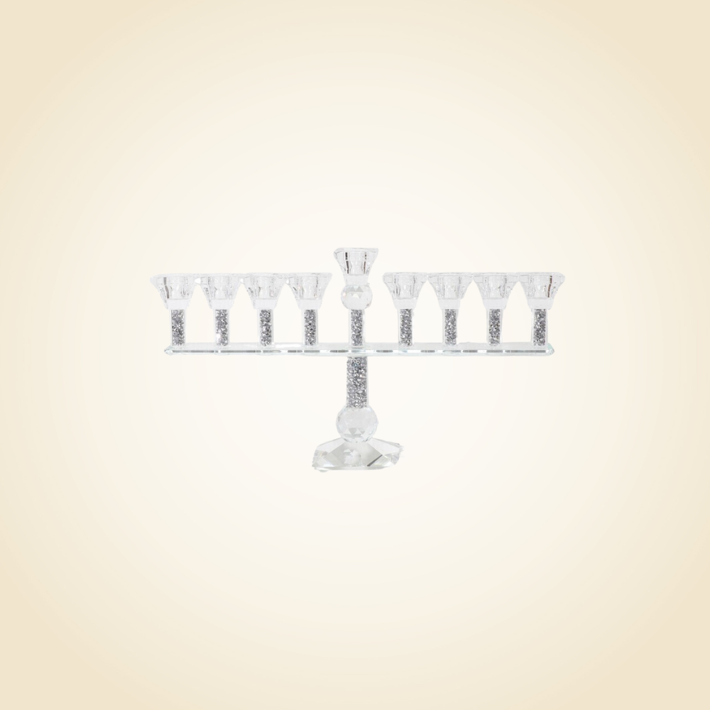 Crystal Menorah With Clear Cups 7.5 x 15