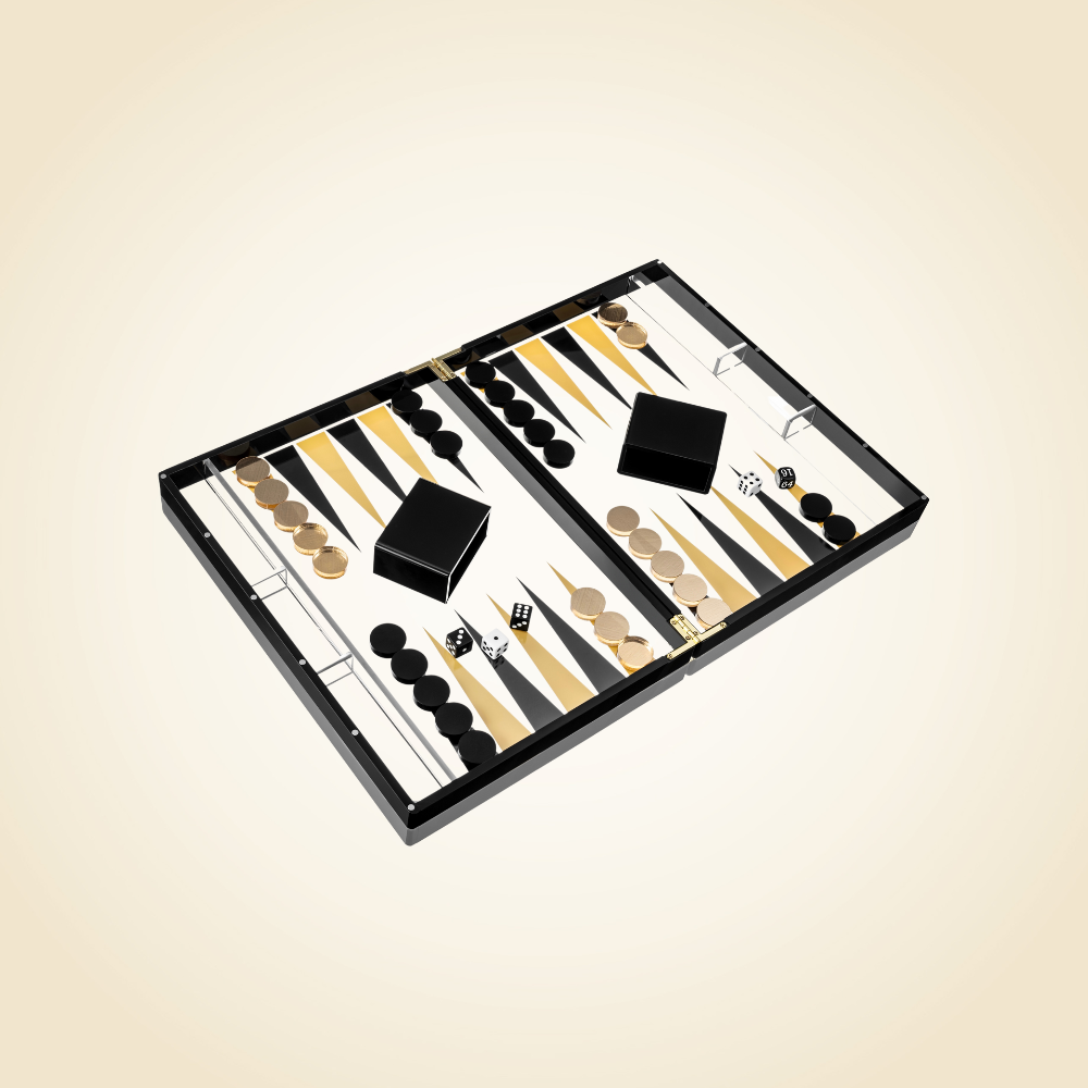 Lucite Backgammon Gold & Black