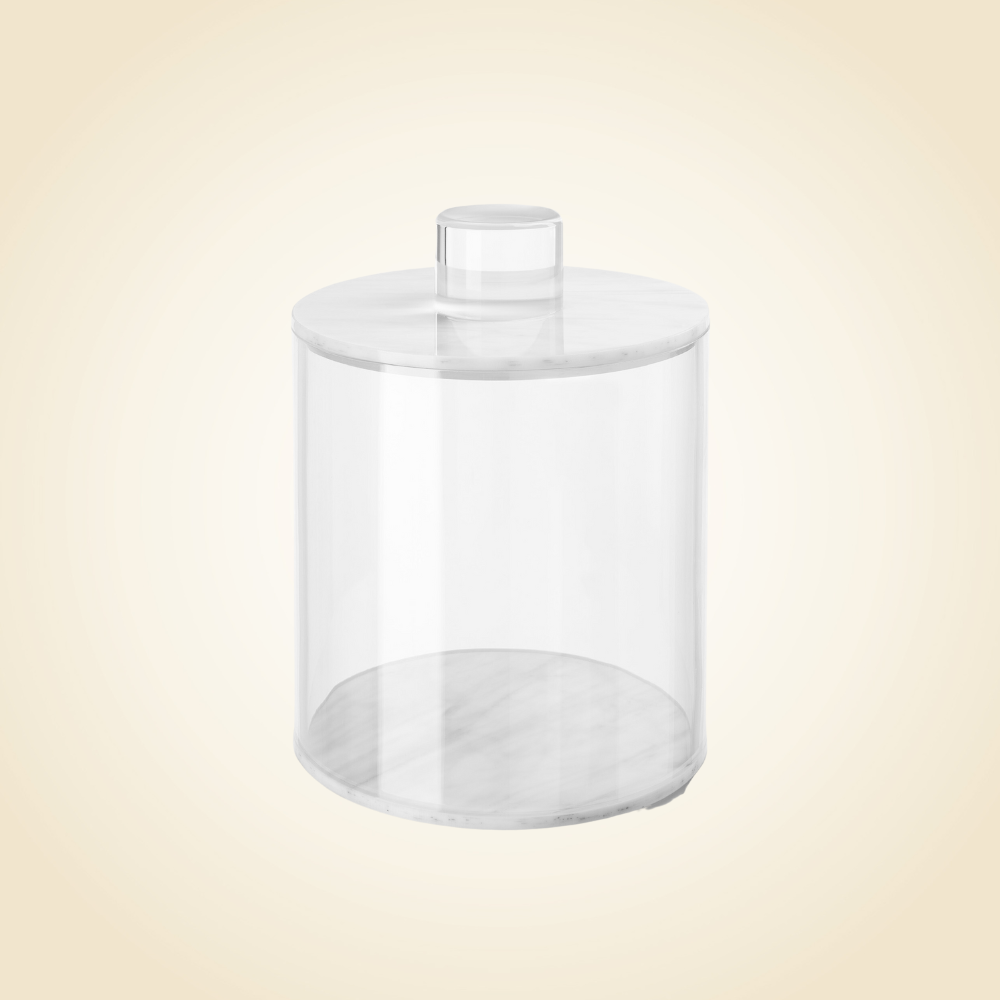 Luxe Round Marble Canister 5"