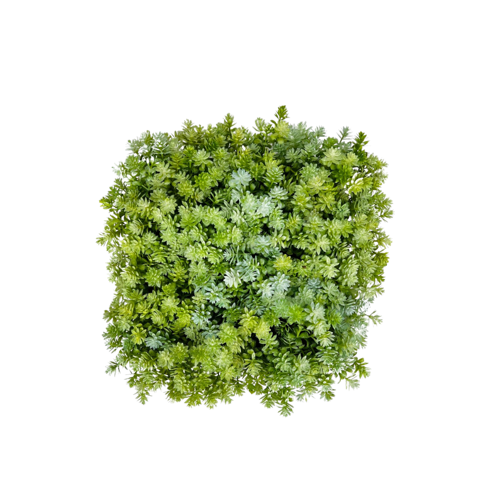 White Square Vase With Green Faux Floral Arrangement Timeless Table