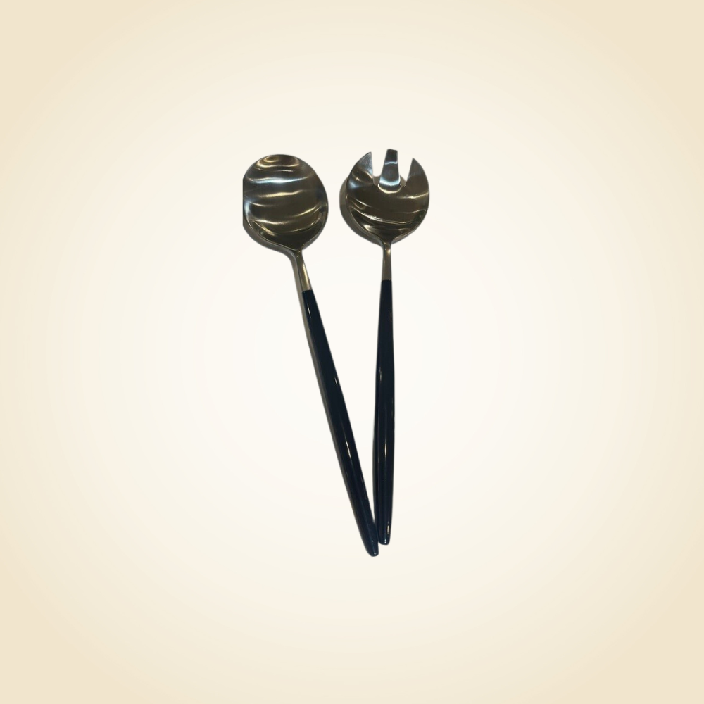 Tai Chi Black & Silver Serving Spoons