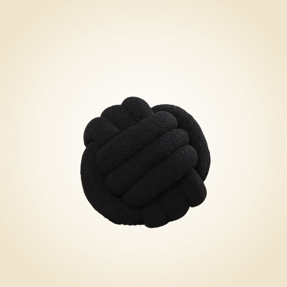 Black Fleece Knot Pillow 11"