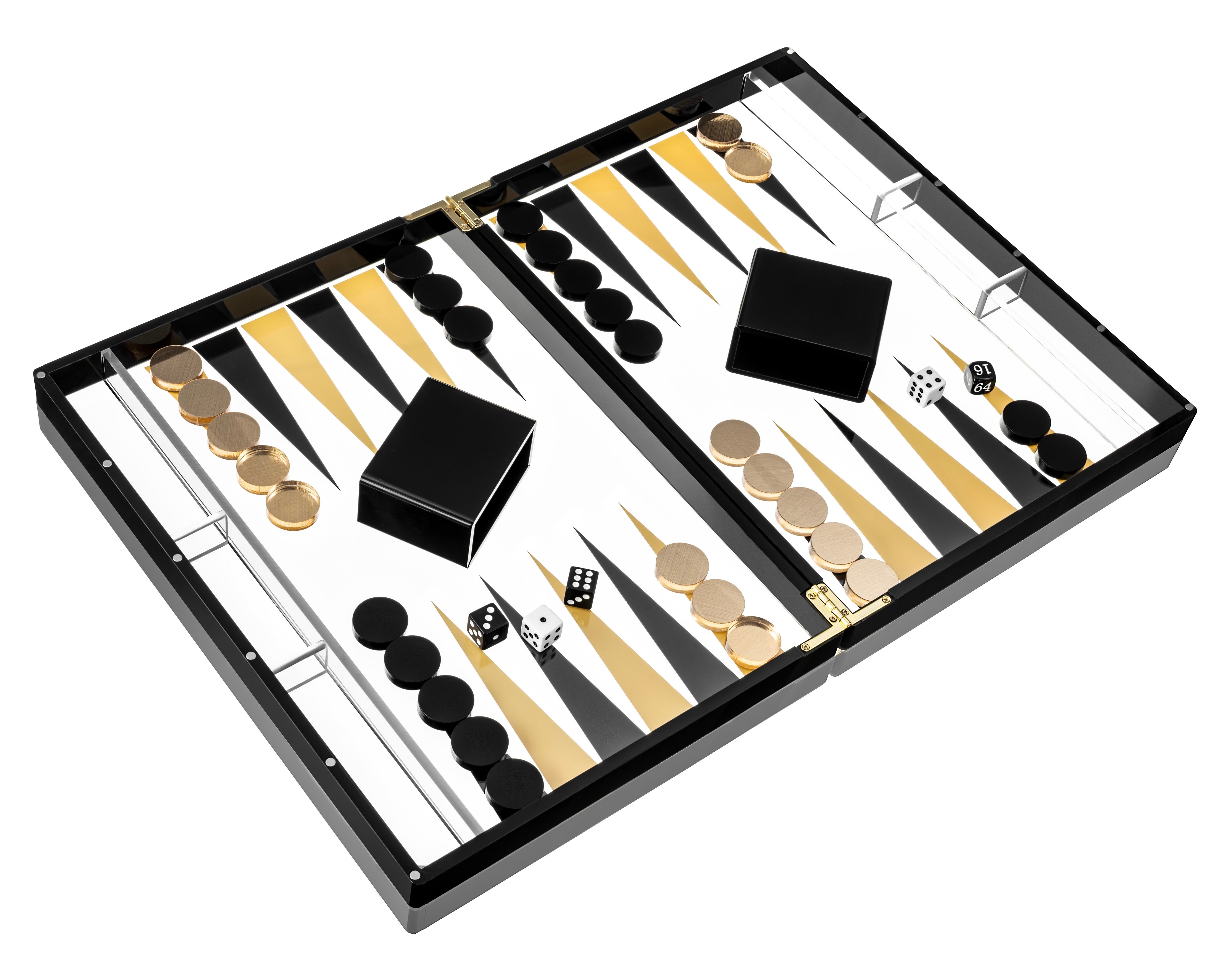 Lucite Backgammon Gold & Black